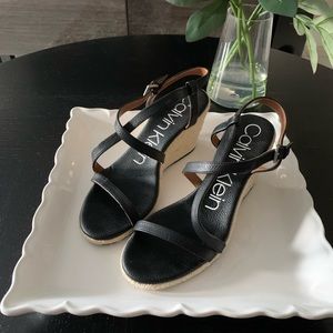 Calvin Klein leather wedges